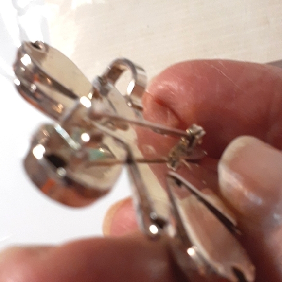 Vtg. AQUA Earrings & Necklace/BROOCH SET - Picture 3 of 7